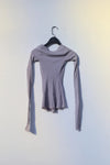 Marc Le Bihan Silk Shrink Classic Long Sleeve Base Top 26900 Series French Handmade MLB-26900-ZLL Violet/Earth
